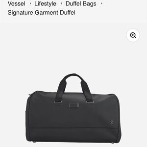 NWT Vessel Signature Garment Duffel black leather